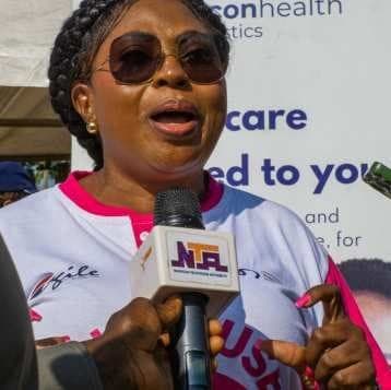 Pharmacist Mosunmola Dosunmu speaking at the Abuja walk